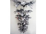 4 Modern Upside Down Hanging Silver Bangle Christmas Tree Set with Ornaments