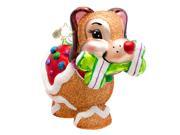 Christopher Radko Glass Sugar Pooch Dog with Bone Christmas Ornament 1017248