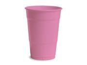 Club Pack of 240 Candy Pink Disposable Plastic Drinking Party Tumbler Cups 16 oz.