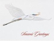 Pack of 10 Blue Heron Holly Fine Art Embossed Deluxe Christmas Greeting Cards and Envelopes