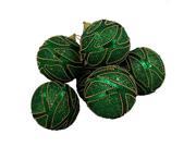 6 December Diamonds Green and Gold Shatterproof Christmas Ball Ornaments 3.75