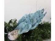 14 Regal Peacock Blue Bird with Glitter Sequins Feathers Christmas Ornament