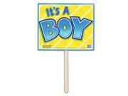 Pack of 6 Fun and Festive Yellow and Blue It s A Boy Yard Sign Decoration 24