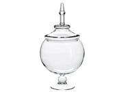 19 Clear Glass Multi Purpose Dramatic Pedestal Globe Dish with Removable Lid