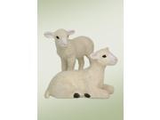 Set of 2 Life Like Standing Laying Nativity Lambs Table Top Animal Christmas Figures