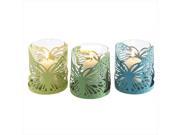 Pack of 6 Turquoise Teal and Lime Green Metal and Glass Butterfly Votive Candle Holders 4
