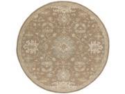 4 Classical Caesar Beige and Brown Hand Tufted Wool Round Area Throw Rug