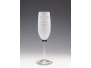 Set of 2 Orlando Etched Face Champagne Flutes with Red Bow Tie 16 Oz.