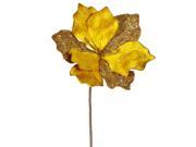 17 Elegant Gold Beaded Sparkle Amaryllis Flower Christmas Pick