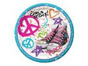 Club Pack of 96 Totally 80 s Girls Rock! Disposable Paper Premium Strength Party Dinner Plates 9