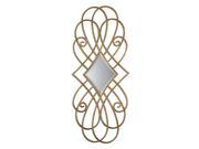 46 Leyla Feminine Beveled Mirror with Gracefully Curved Gold Leaf Frame