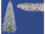 4.5 Pre Lit Slim Silver Ashley Spruce Tinsel Christmas Tree Clear Lights