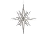 12 Classic Silver Glittered 3 D Star of Bethlehem Christmas Ornament