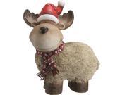 17.25 Whimsical Reindeer with Nordic Style Scarf and Santa Hat Christmas Table Top Decoration