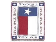 Texas Lone Star State with Flag Afghan Throw Blanket 48 x 60