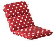 Red and White Polka Dot Outdoor Patio Furniture Chair Seat and Back Cushion