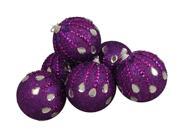 6 December Diamonds Magenta Purple Shatterproof Christmas Ball Ornaments 3.75