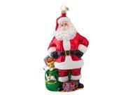 Christopher Radko Glass Job Well Done Santa Claus Christmas Ornament 1017032