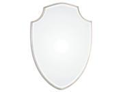 34.75 Petite Hand Forged Shield Beveled Wall Mirror with Oxidized Silver Champagne Frame