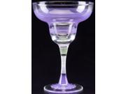 Set of 2 Purple Retro Stripe Hand Painted Margarita Drinking Glasses 12 Ounces