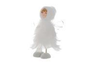 7 Ice Palace Vintage Style White Glittered Feather Fairy Christmas Table Top Decoration