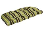 Outdoor Patio Furniture Wicker Loveseat Cushion Tropical Green Stripe