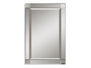 31 Floral Etched Unframed Beveled Rectangular Wall Mirror