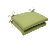 Set of 2 Solid Meadow Green Outdoor Patio Square Chair Cushions 18.5