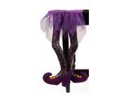 18.5 Purple and Silver Spiderweb Wicked Witch Legs Halloween Table Decoration