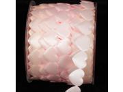 Soft Pink Satin Hearts Craft Ribbon 22mm x 20 Yards