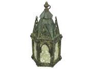 17.25 Antique Weathered Verdigris Style Church Hanging Taper Candle Lantern