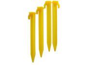 4 Piece Set of Yellow All Purpose T Construction Style Utility Peg Ground Stakes 12