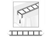 Club Pack of 12 Black and White Printed Filmstrip Table Runners with Tassel 6