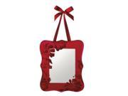 Sugared Fruit Red Velveteen Floral Overlay Mirror Wall Decoration 10