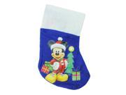 8.5 Blue and White Mickey Mouse Santa Claus Mini Christmas Stocking