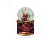 5.25 Santa Claus with Sack of Gifts on Train Christmas Snow Globe Glitterdome
