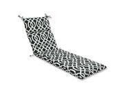 72.5 Labirinto Geometrico Black and White Outdoor Patio Chaise Lounge Cushion