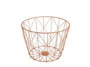 10.25 Petit Bazaar Decorative Salmon Orange Diamond Pattern Geometric Wire Basket