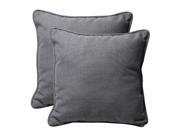 Pack of 2 Eco Friendly Recycled Textured Gray Square Outdoor Throw Pillows 18.5
