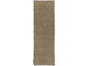 4 x 10 Solid Sandy Taupe Hand Woven New Zealand Wool Shag Area Rug Runner