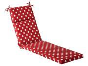 Outdoor Patio Furniture Chaise Lounge Cushion Red White Polka Dot