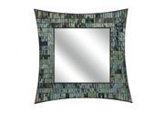 20 Artemis Green and Blue Mosaic Glass Decorative Square Wall Mirror