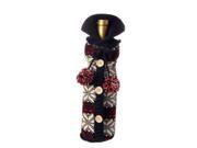 11 Alpine Chic Black Cream and Red Snowflake Nordic Design Knit Christmas Wine Bottle Cover