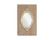 New Romance Ivory Victorian Detail Decorative Wooden Wall Mirror 15.75 H