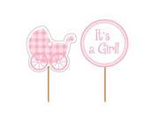 Club Pack of 144 Baby Pink It s a Girl! Party Decorating Cupcake Dessert Topper Picks