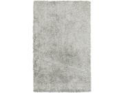 2 x 3 Spectrum Perfection Solid Snowy Sky Gray Plush Pile Hand Woven Area Throw Rug