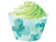 Club Pack of 144 Cool Blue flora DieCut Cupcake Wrappers