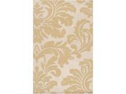 9 x 12 Falling Leaves Damask Pea Green and Creme Wool Area Throw Rug