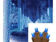 2 x 8 Blue LED Net Style Tree Trunk Wrap Christmas Lights Brown Wire