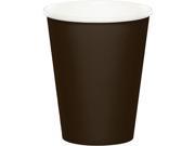 Club Pack of 240 Chocolate Brown Disposable Paper Hot and Cold Party Tumbler Cups 9 oz.